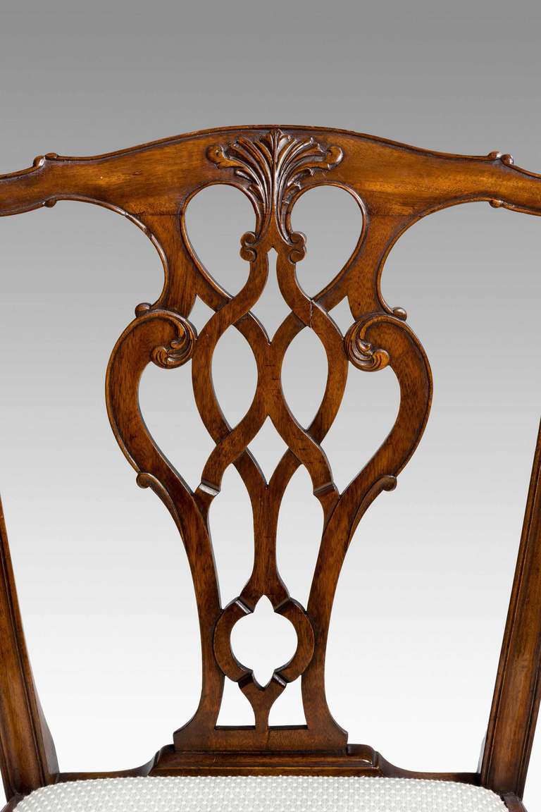 Set of Six Chippendale Design Dining Chairs 3
