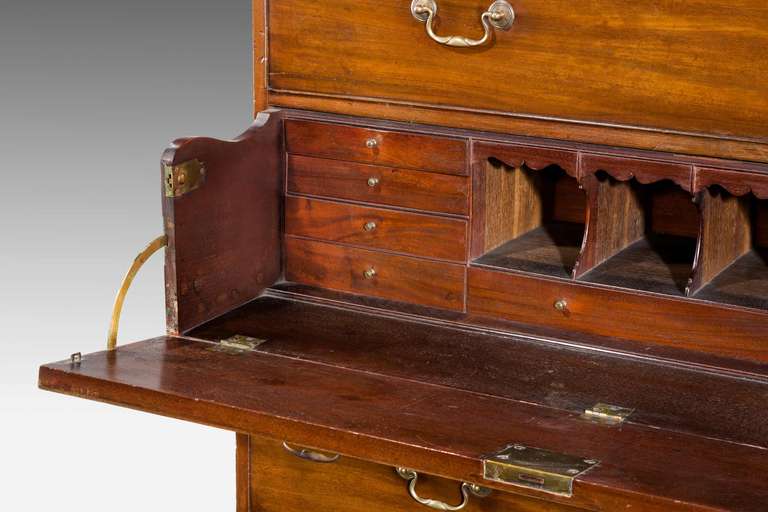 George III 18th Century Secretaire Chest on Chest
