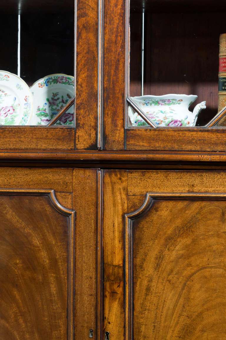 Late 18th Century George III Period Mahogany Straight Fronted Bookcase