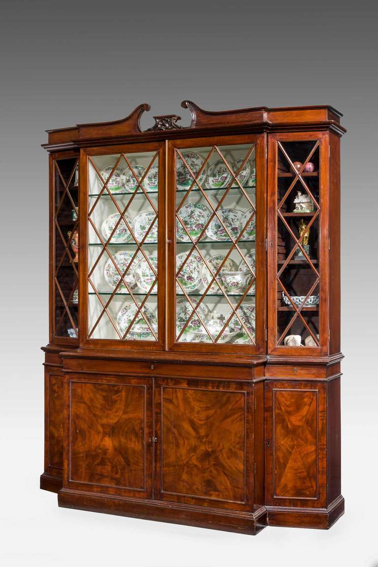 Regency Period Mahogany Breakfront Bookcase