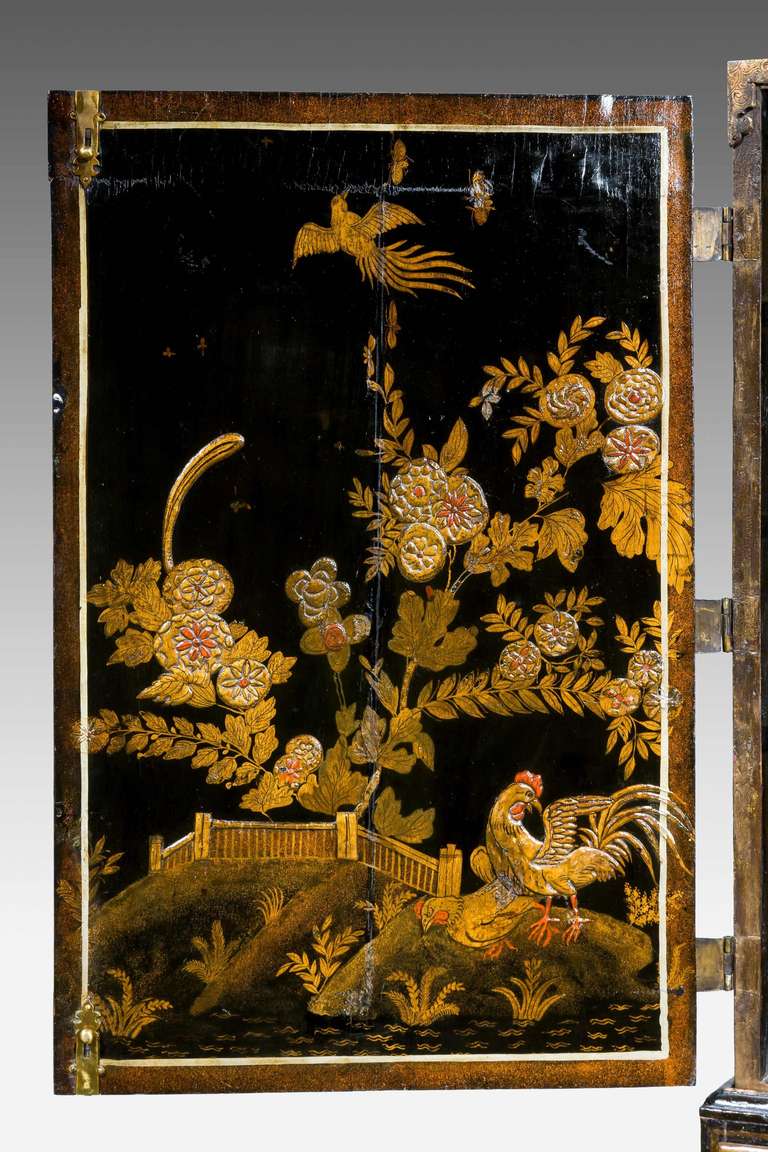Charles II Period Lacquered Cabinet On Chest 1