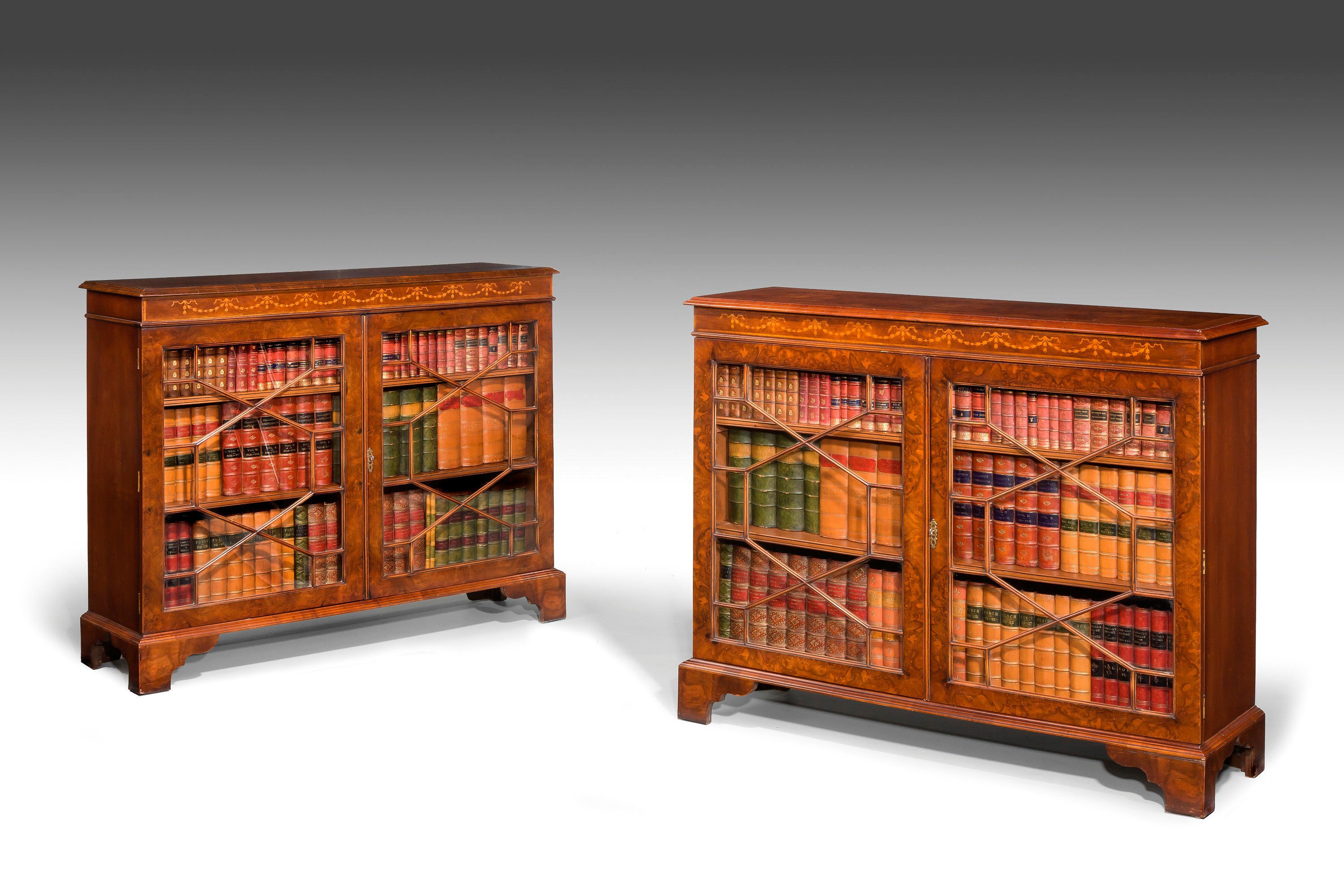 Pair of Late 19th Century Design Mahogany Low Bookcases