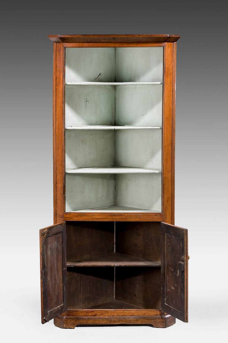 British Late 18th Century Oak Corner Cupboard