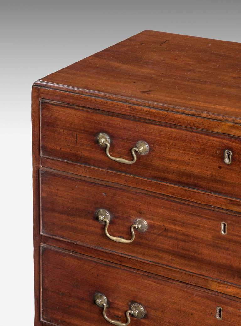 British George II Period Mahogany Caddy-Top Chest of Drawers