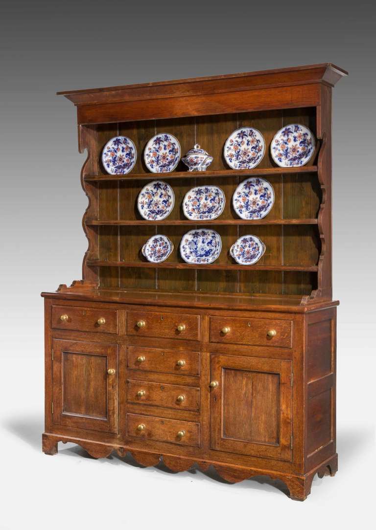 19th Century Oak Dresser and Rack In Good Condition In Peterborough, Northamptonshire