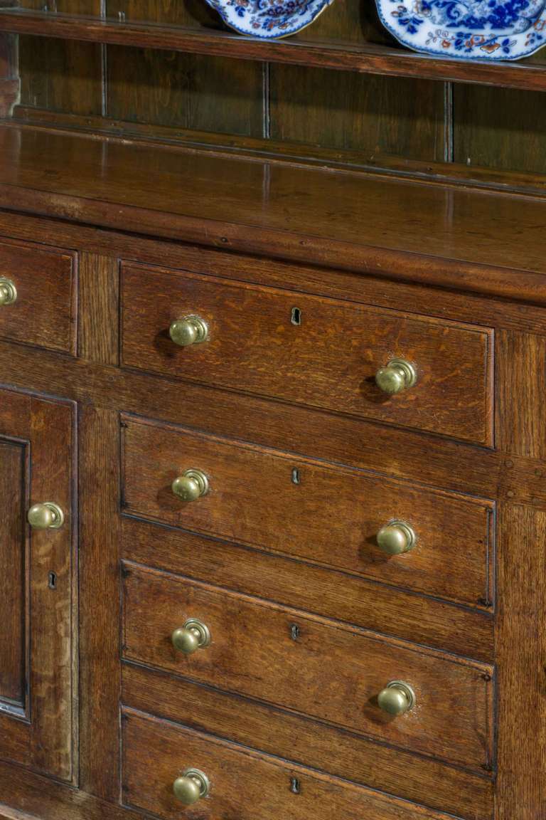 19th Century Oak Dresser and Rack 3