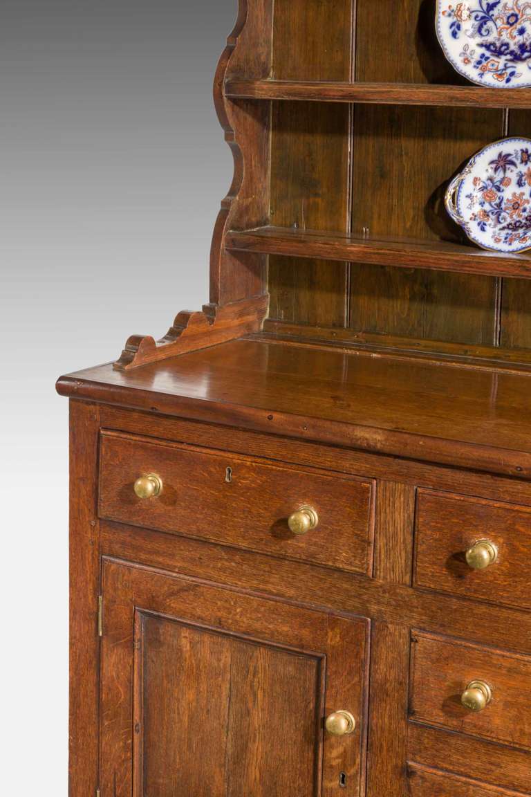 19th Century Oak Dresser and Rack 4