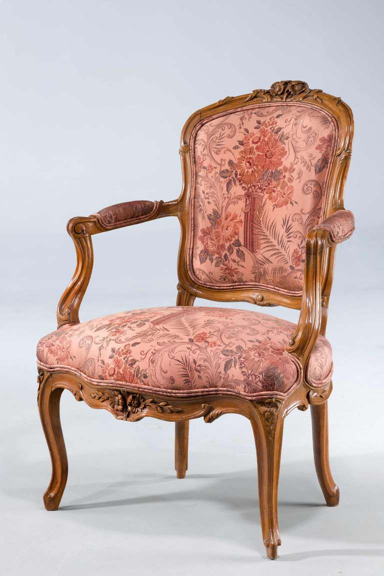 Pair of Louis XV Period Fauteuils at 1stDibs