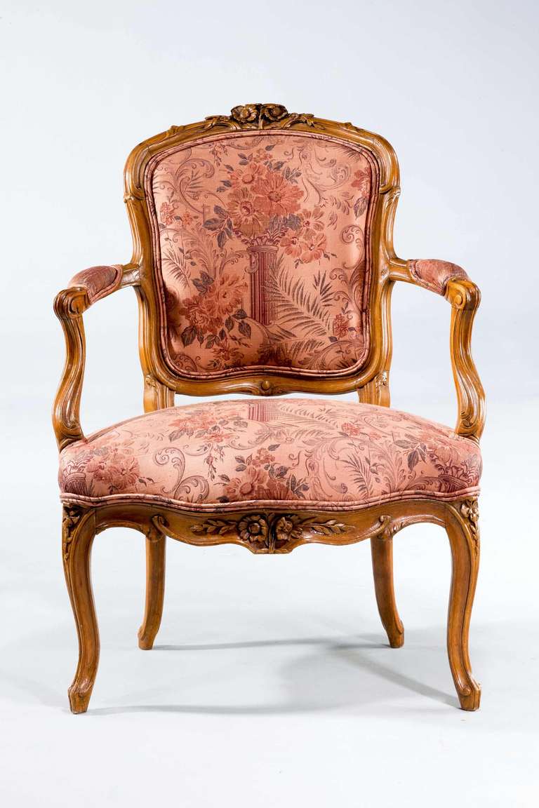 French Pair of Louis XV Period Fauteuils