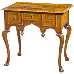 George I Period Walnut Lowboy with Herringbone Banding 9