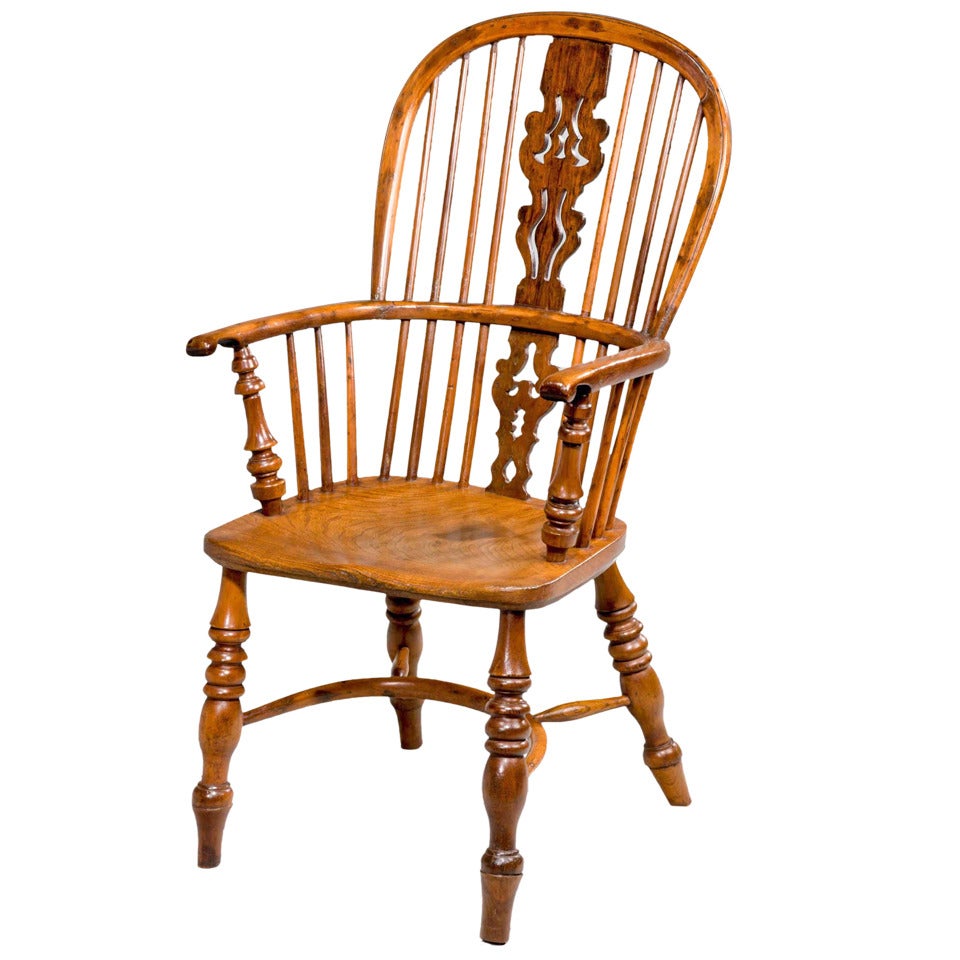 Early 19th Century Yew-Wood Windsor Armchair