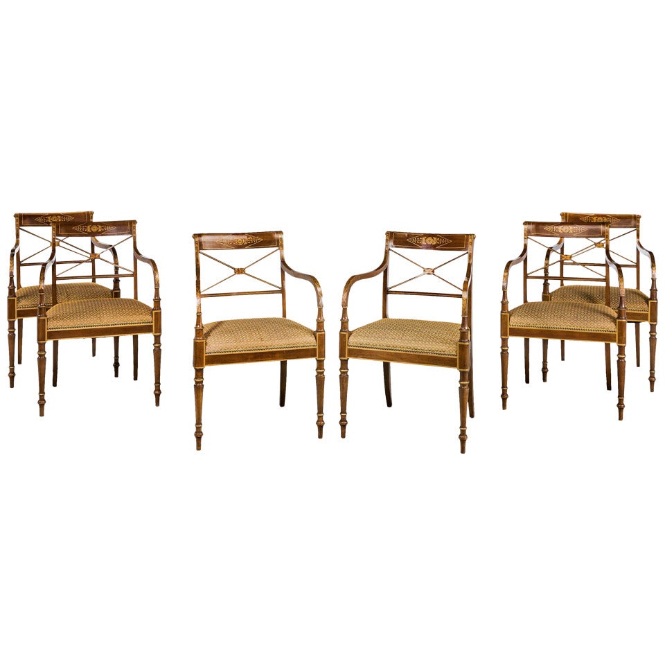 Set of Six George III Design Armchairs