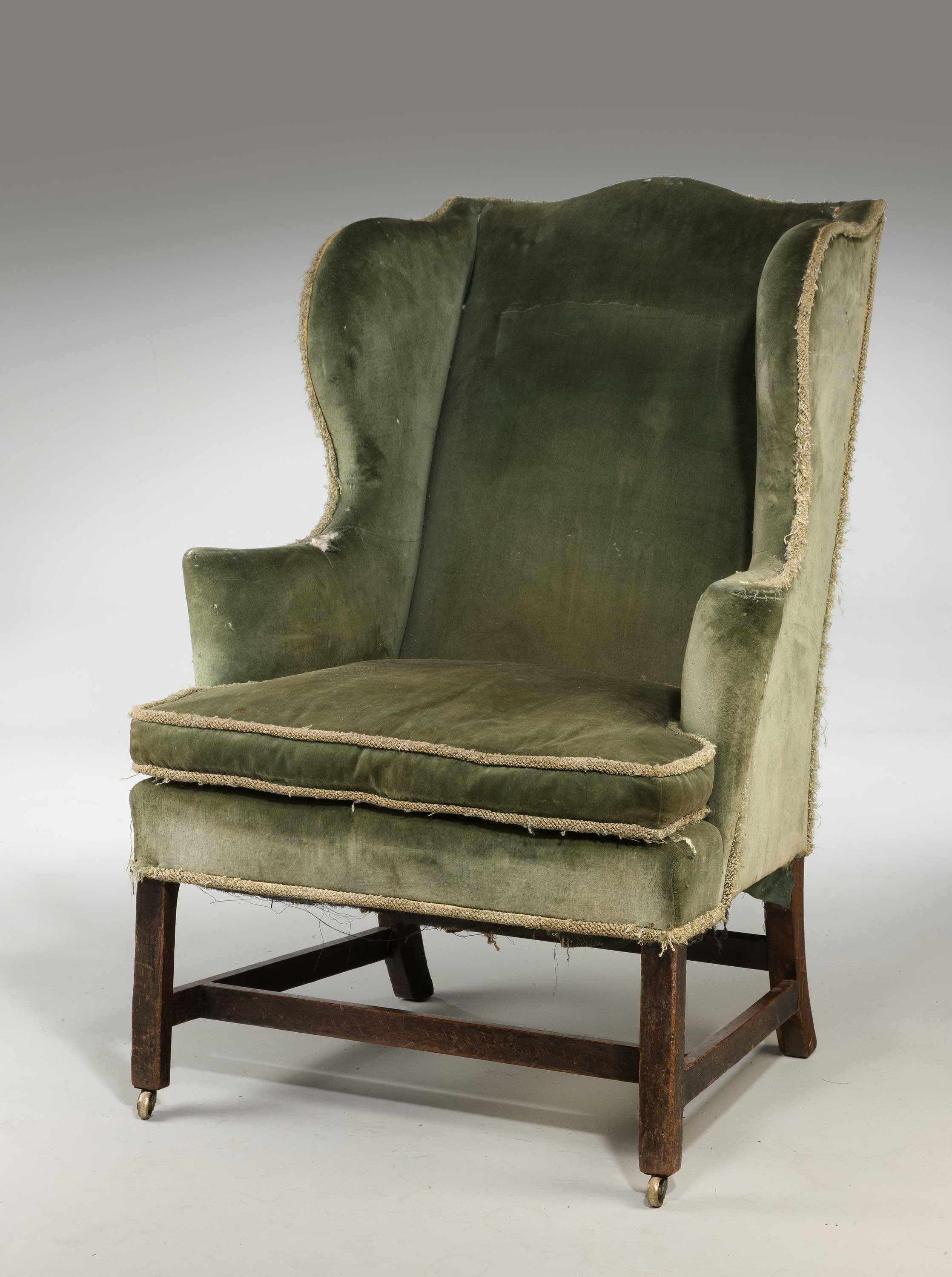 Chippendale Period Mahogany Wing Chair For Sale
