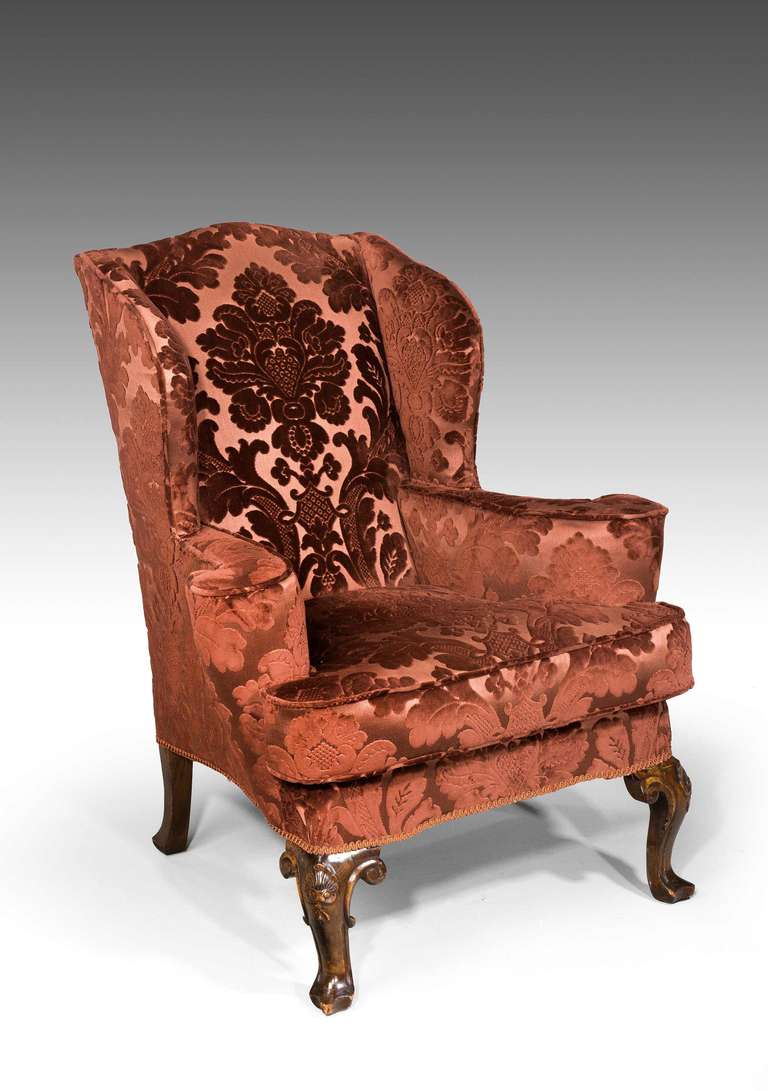 Pair of 19th Century Upholstered Wing Chairs 2