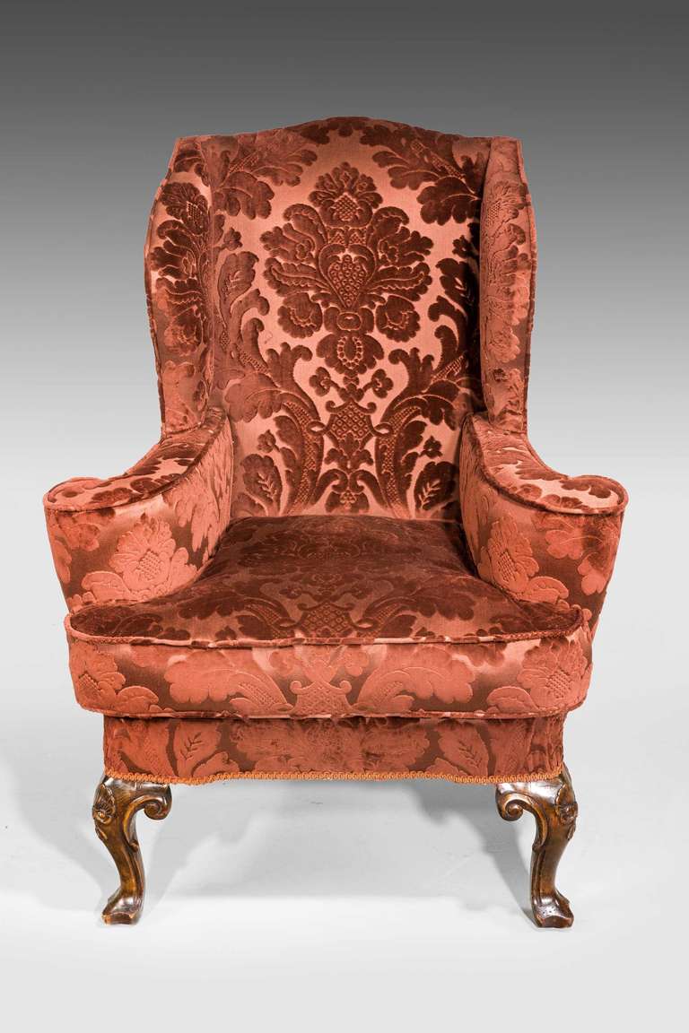 20th Century Pair of 19th Century Upholstered Wing Chairs