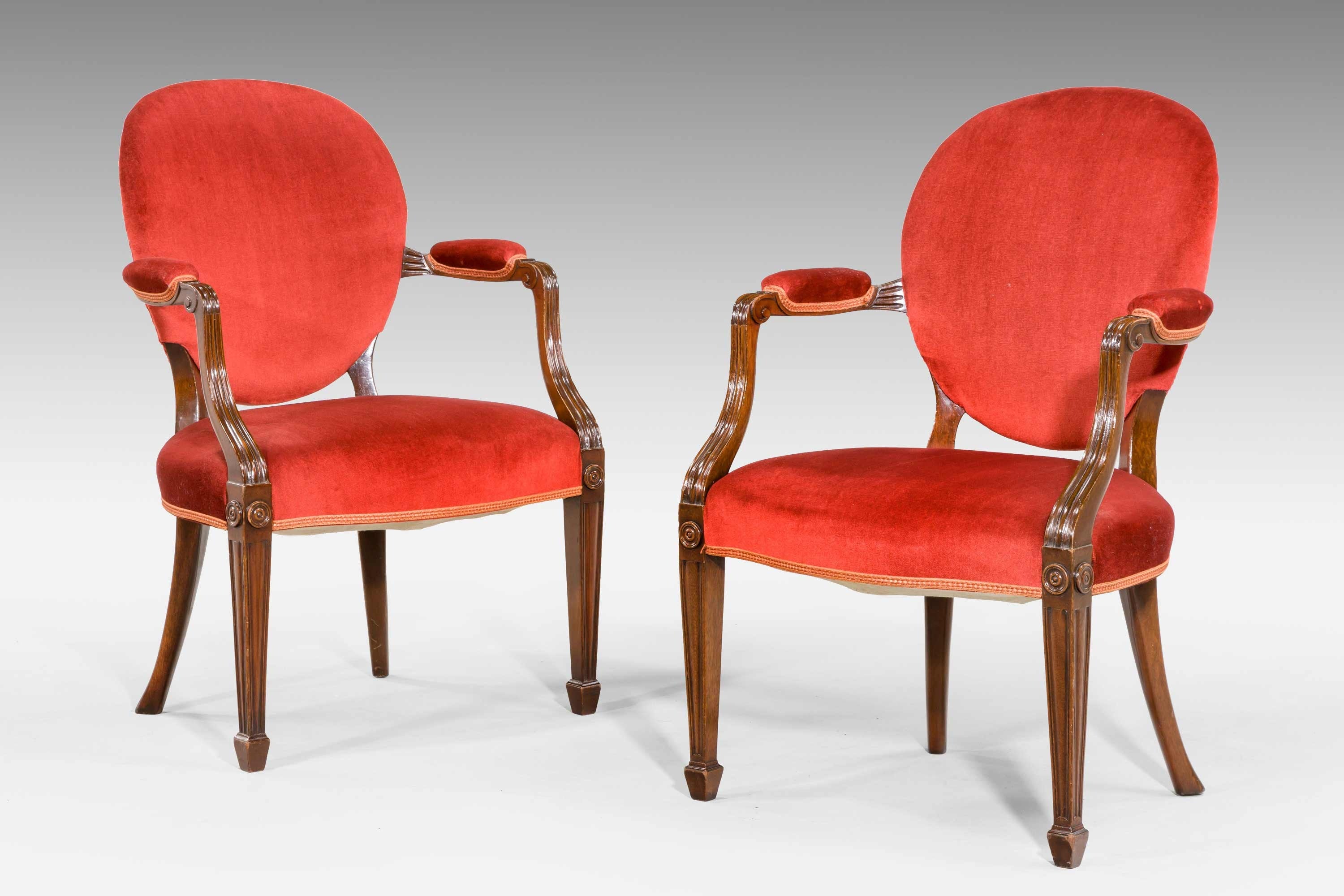 Pair of George III Design Elbow Chairs