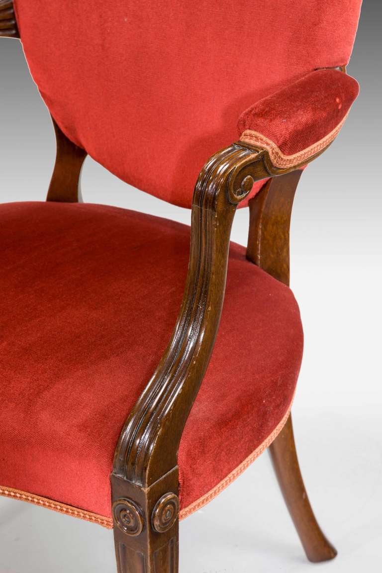 British Pair of George III Design Elbow Chairs