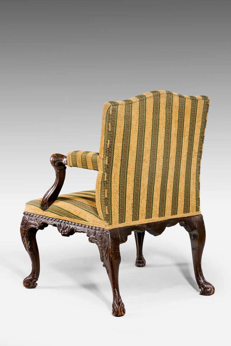 19th Century Mahogany Gainsborough Armchair In Good Condition In Peterborough, Northamptonshire