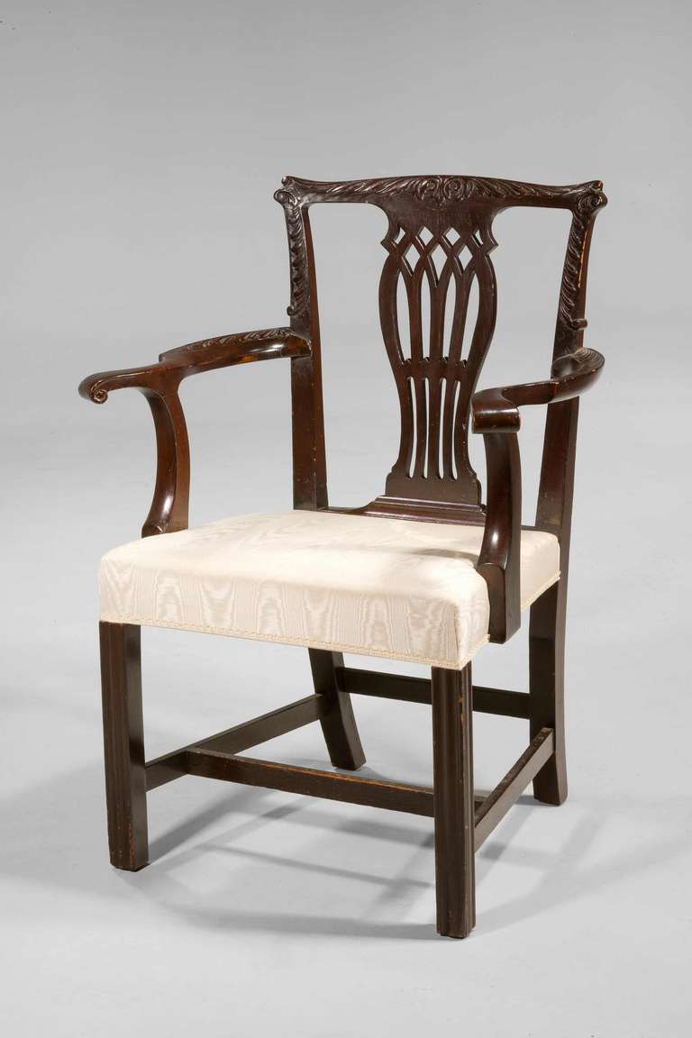 British Chippendale Design Elbow Chair