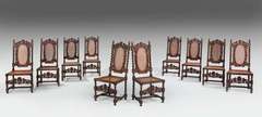 Set Of Ten Charles II Design Chairs