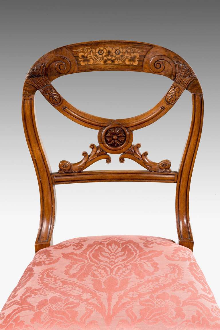 19th Century Fine Late Regency Period Side Chair