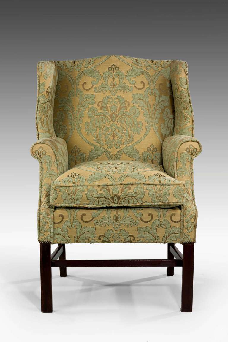 British 20th Century Mahogany Framed Wing Chair