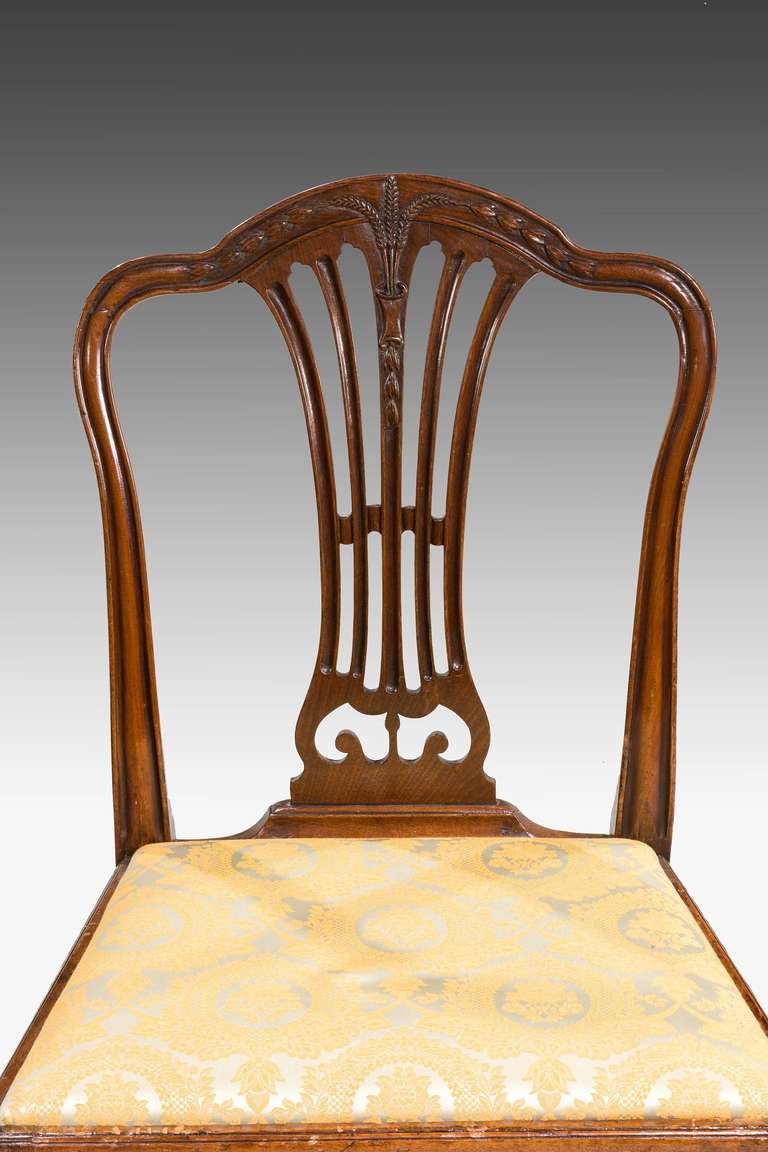 18th Century and Earlier  Eight George III Period Dining Chairs with Camel Shaped Backs