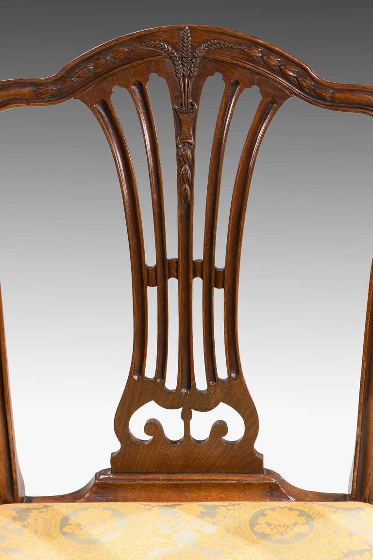 Mahogany  Eight George III Period Dining Chairs with Camel Shaped Backs