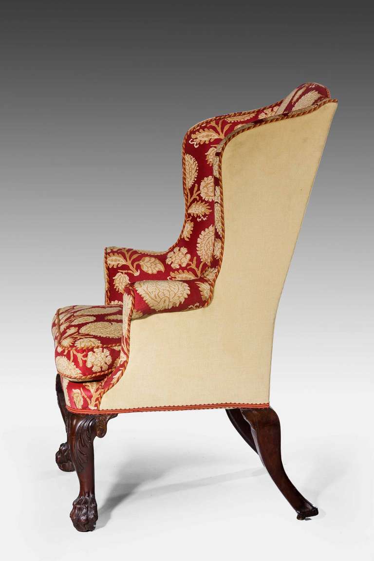 18th Century and Earlier George II Period Walnut Wing Chair