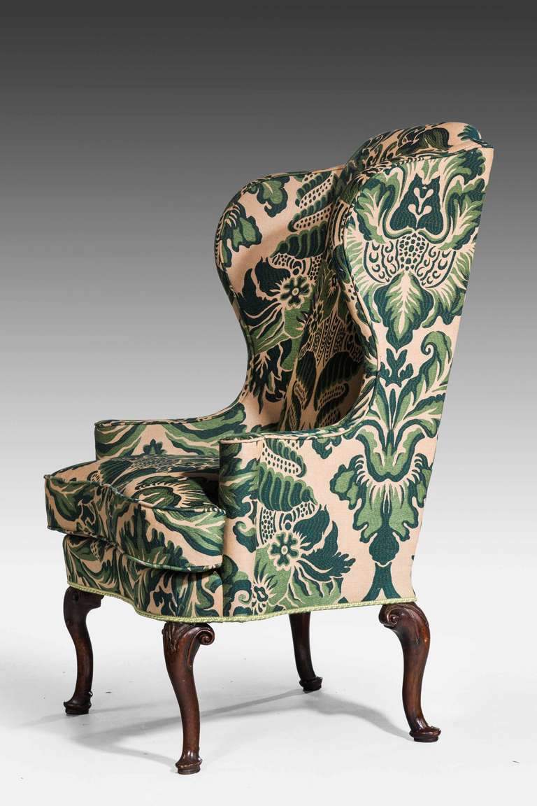 British George II Period Wing Chair