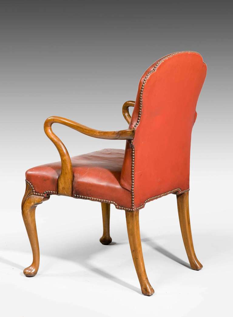 British Mid-20th Century Walnut Desk Chair