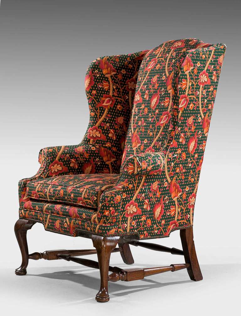 George I Design Wing Chair In Good Condition In Peterborough, Northamptonshire
