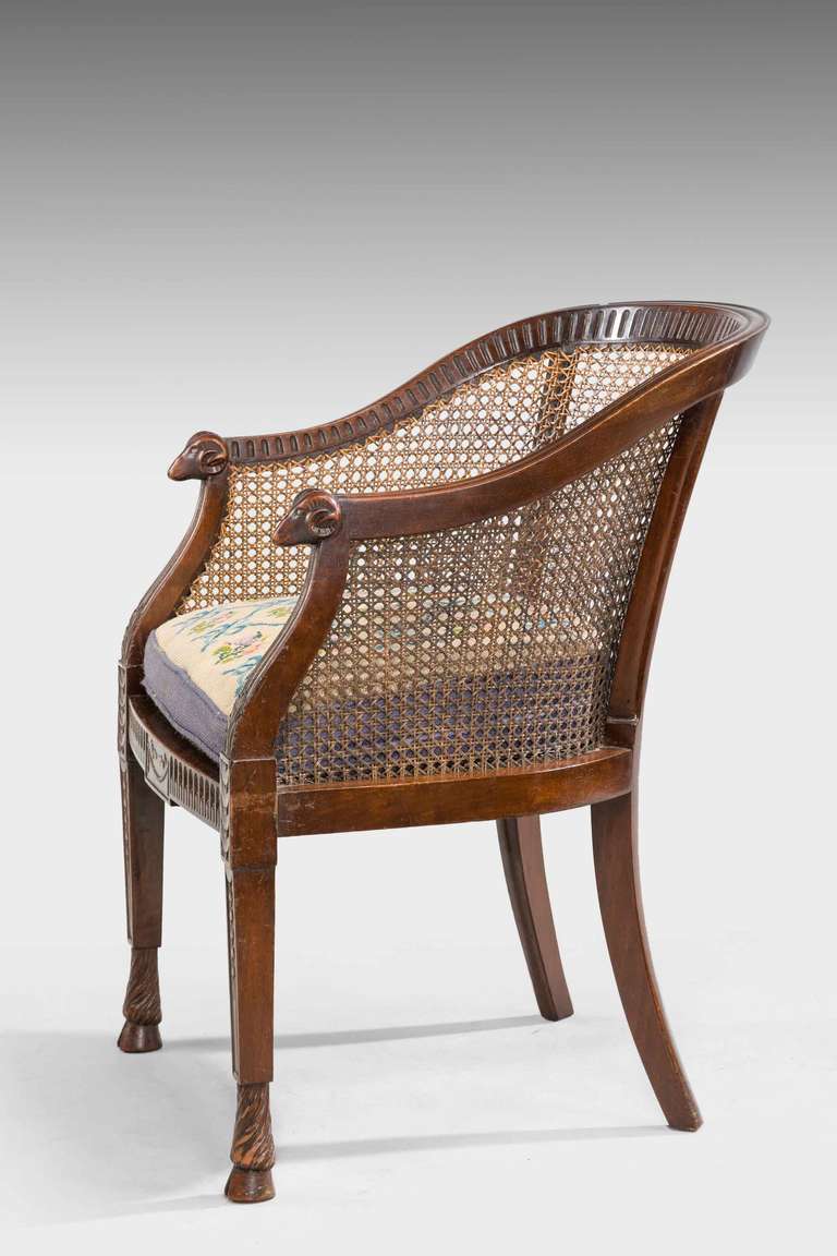 Late 19th Century Bergere Armchair In Good Condition In Peterborough, Northamptonshire