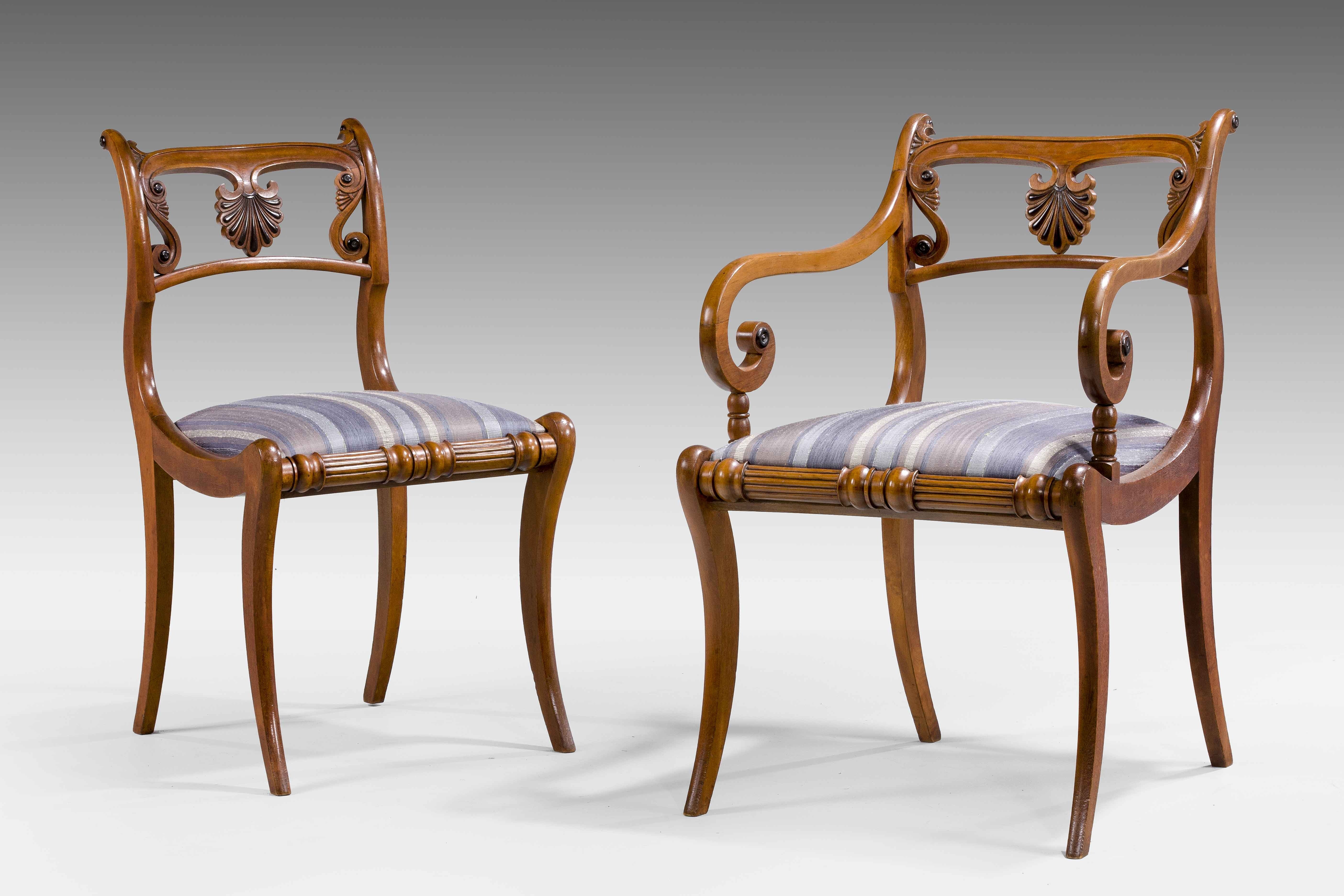 Set of Ten Regency Period Dining Chairs