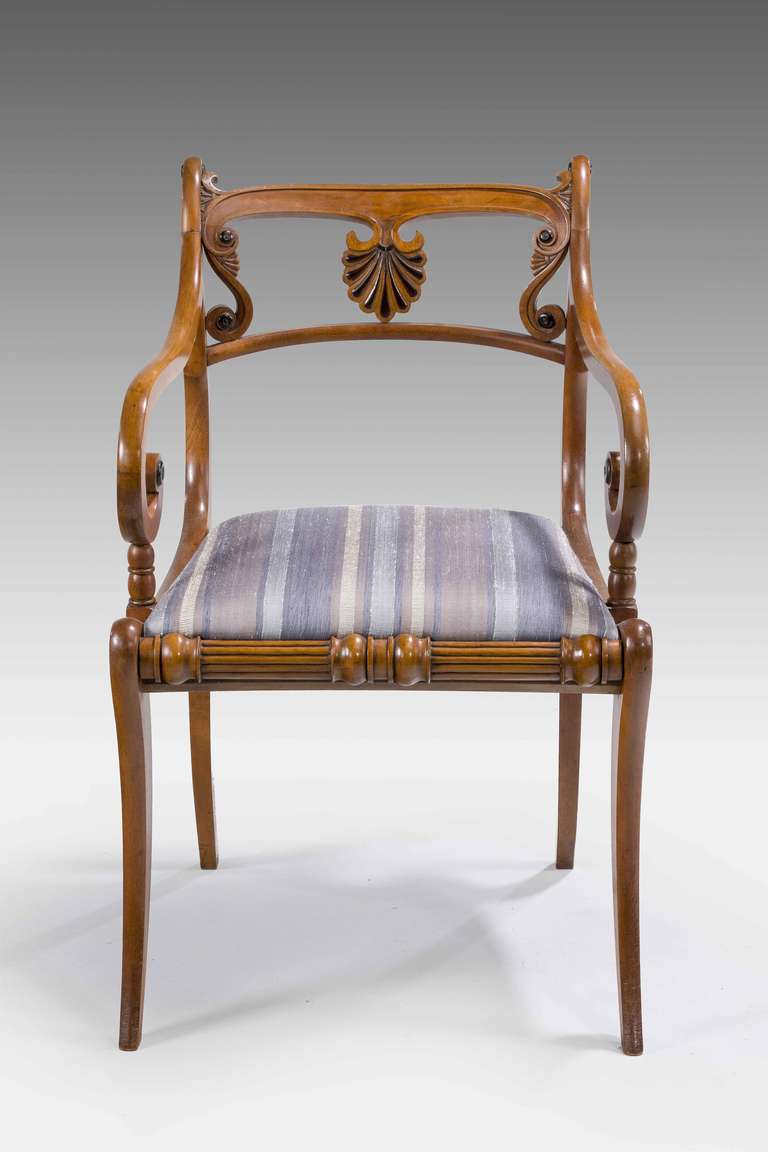 19th Century Set of Ten Regency Period Dining Chairs