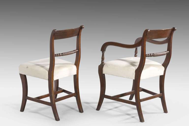 Set of Eight Regency Dining Room Chairs In Good Condition In Peterborough, Northamptonshire