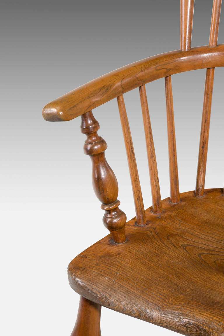 British Mid-19th Century Elm and Ash High Back Windsor Chair