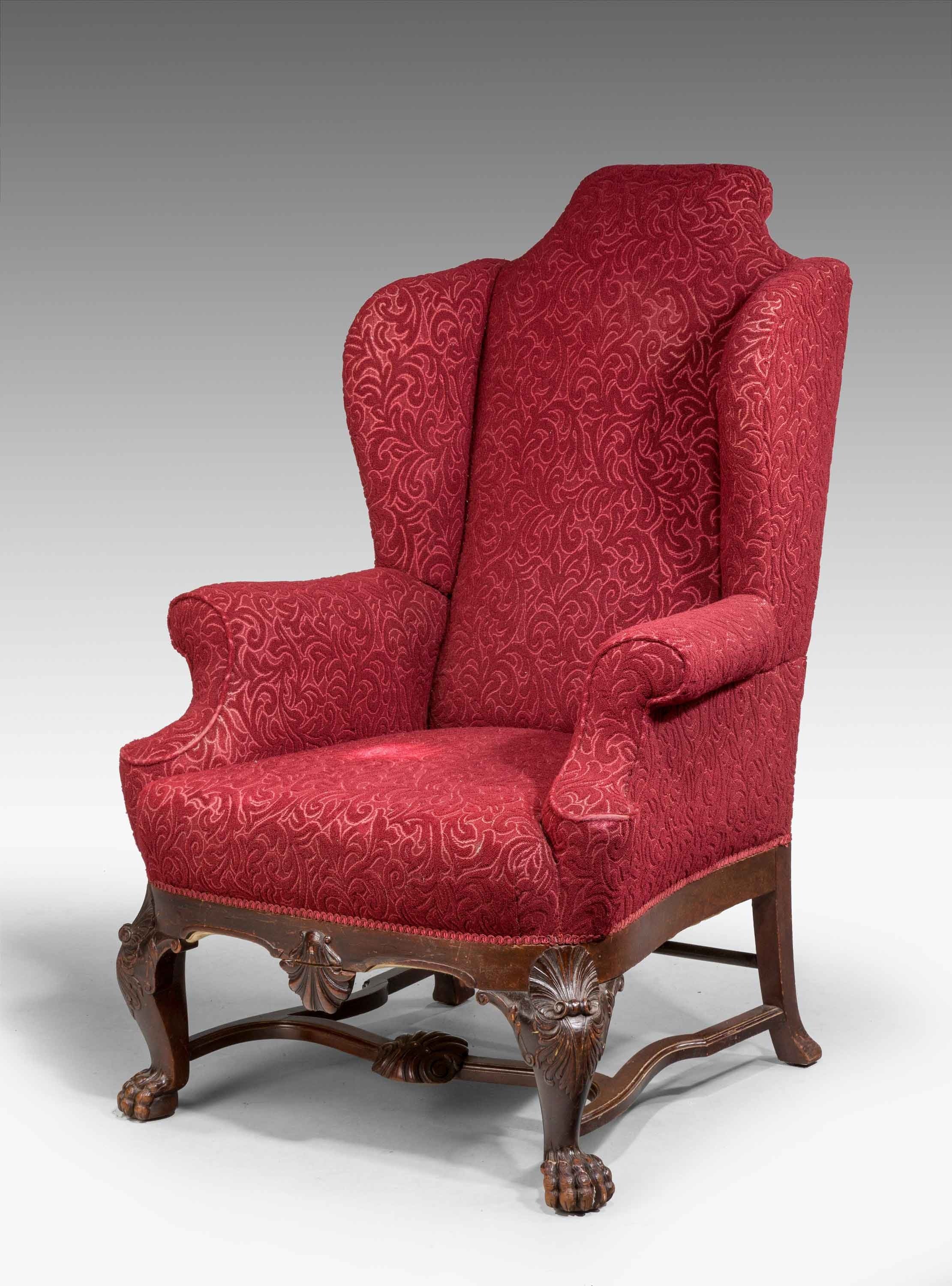 Late 19th Century Mahogany Wingback Chair