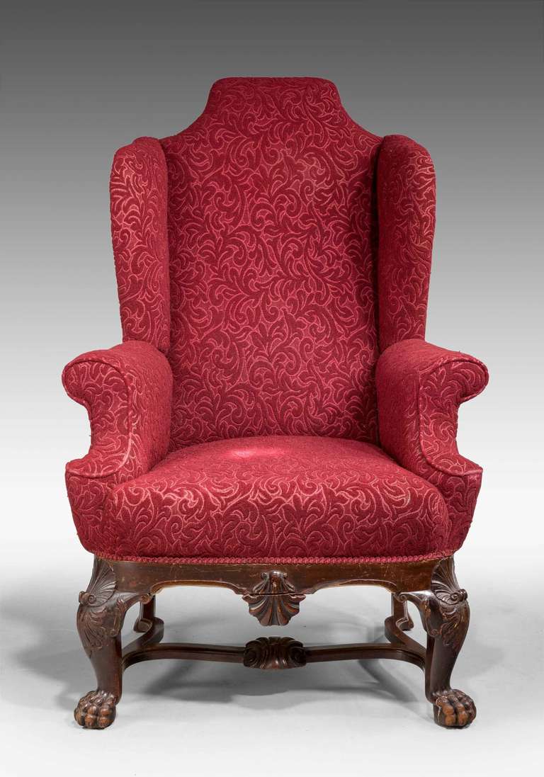 Late 19th Century Mahogany Wingback Chair