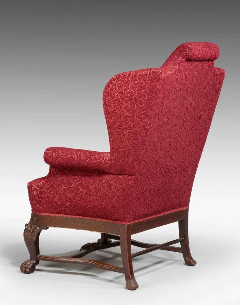 Irish Late 19th Century Mahogany Wingback Chair