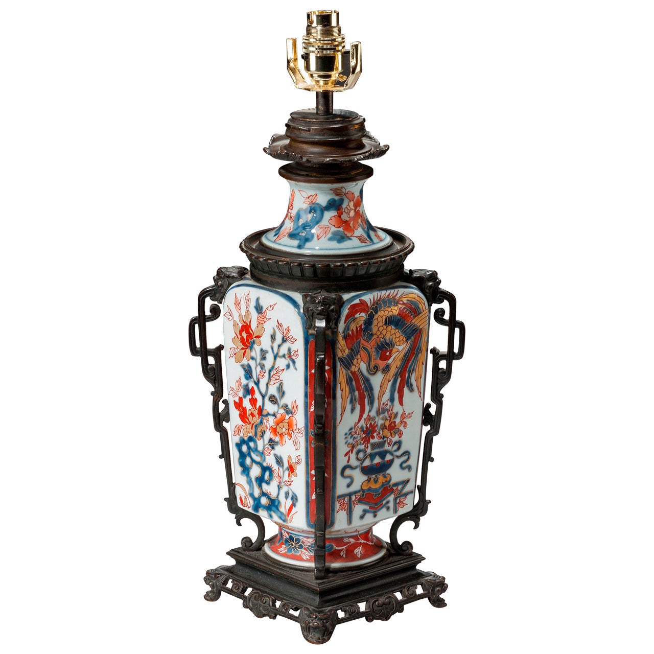 Imari Square Section Vase Lamp