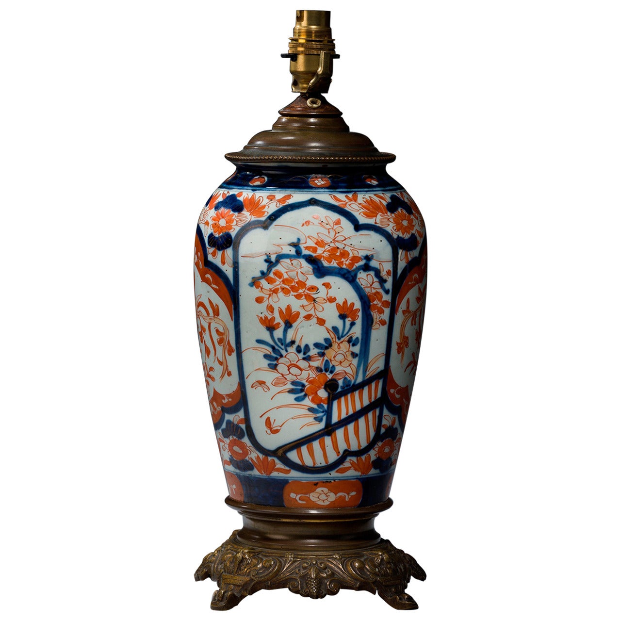 Single Japanese Imari Ovoid Vase Lamp