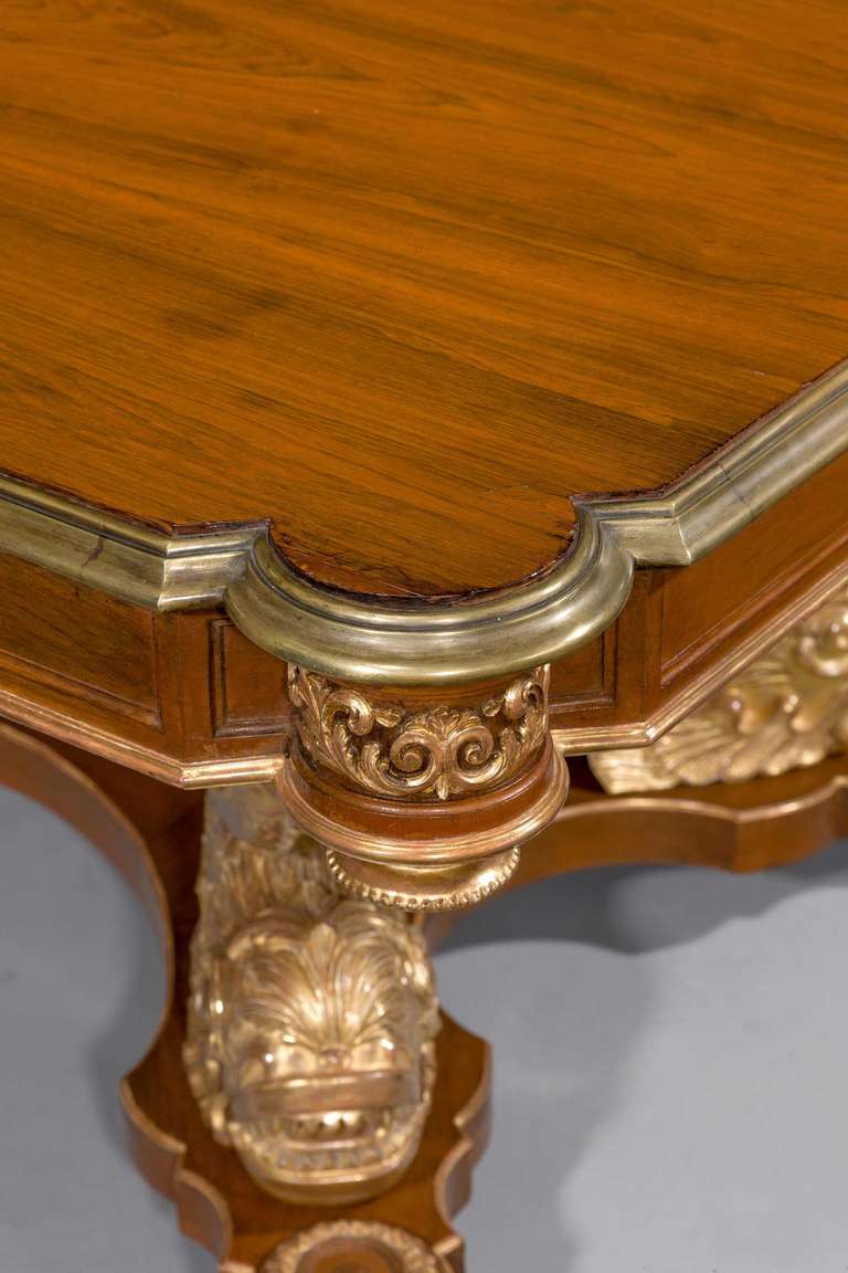 Mahogany A rare 19th Century mahogany and parcel gilt Centre Table 