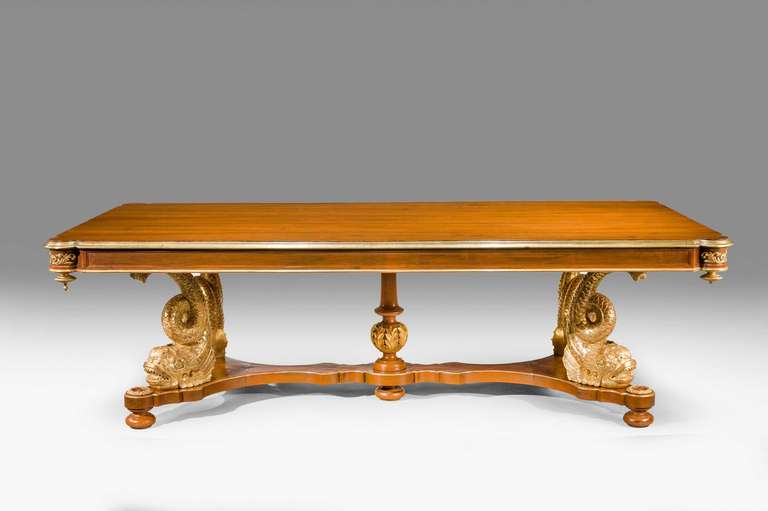 British A rare 19th Century mahogany and parcel gilt Centre Table 