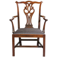 Chippendale Period Mahogany Elbow Chair