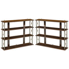 Pair of 19th Century Mahogany and Bronze Hanging Shelves 2