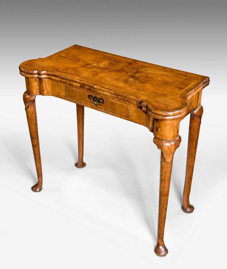 British Queen Anne Walnut Games Table For Sale