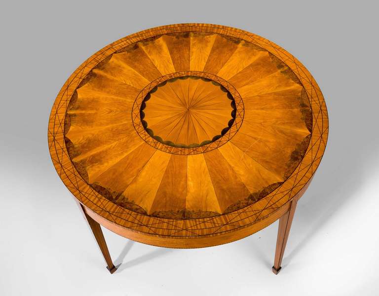 19th Century Satinwood Circular Centre Table In Good Condition In Peterborough, Northamptonshire