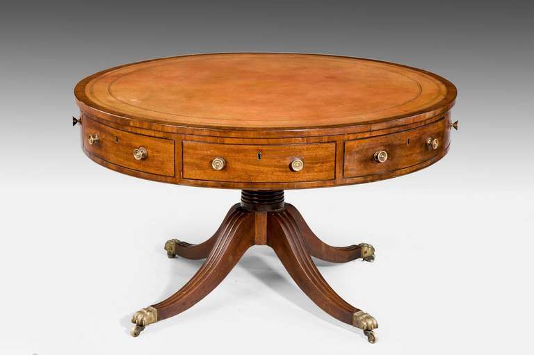 British Regency Period Mahogany Drum Table