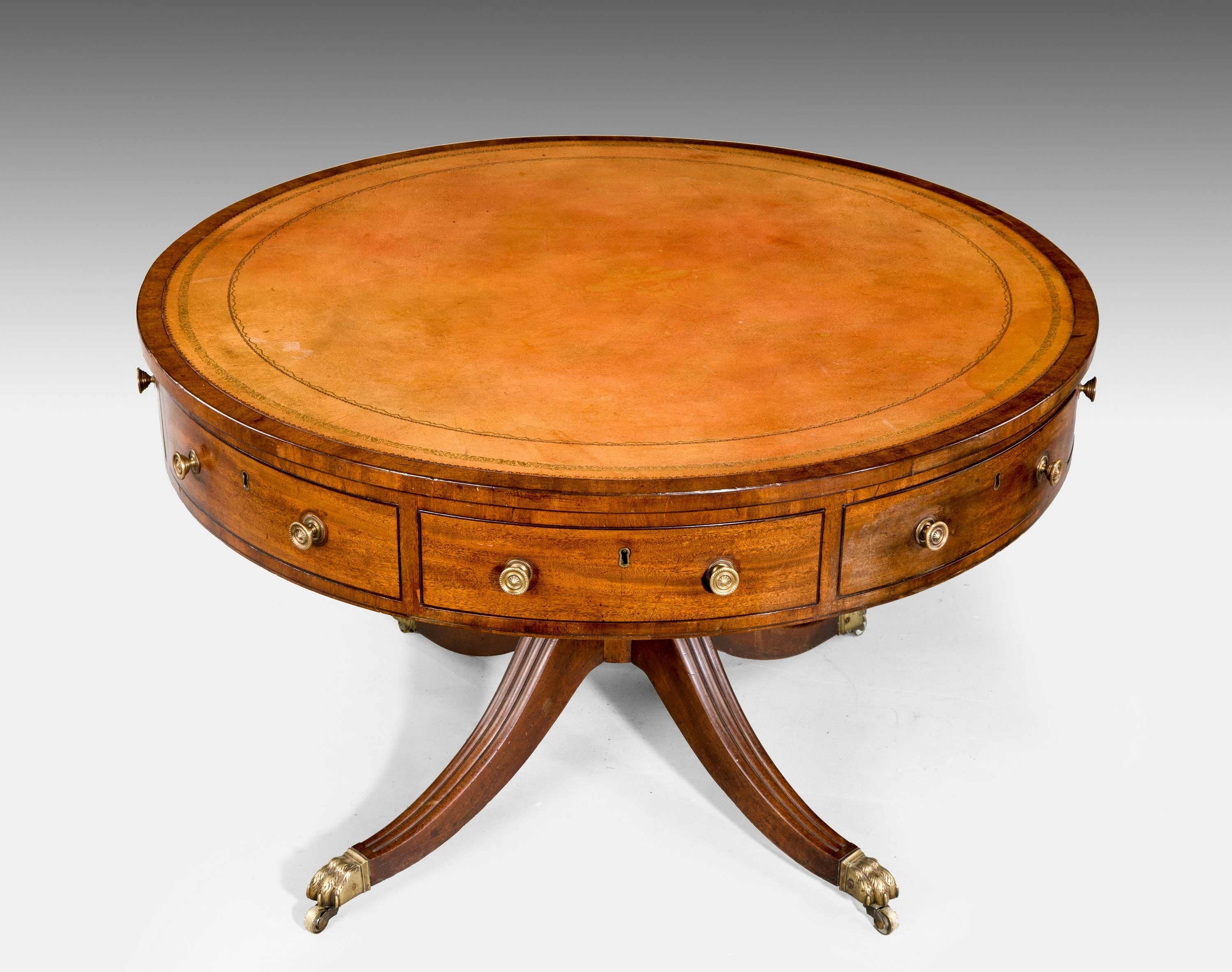 Regency Period Mahogany Drum Table